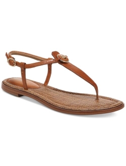 Gigi Signet T-Strap Flat Sandals