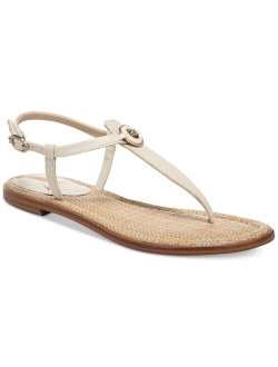 Gigi Signet T-Strap Flat Sandals