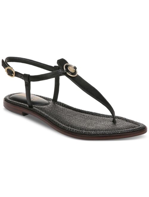 SAM EDELMAN Gigi Signet T-Strap Flat Sandals