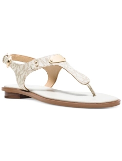 Women's MK Plate Flat Thong Sandals