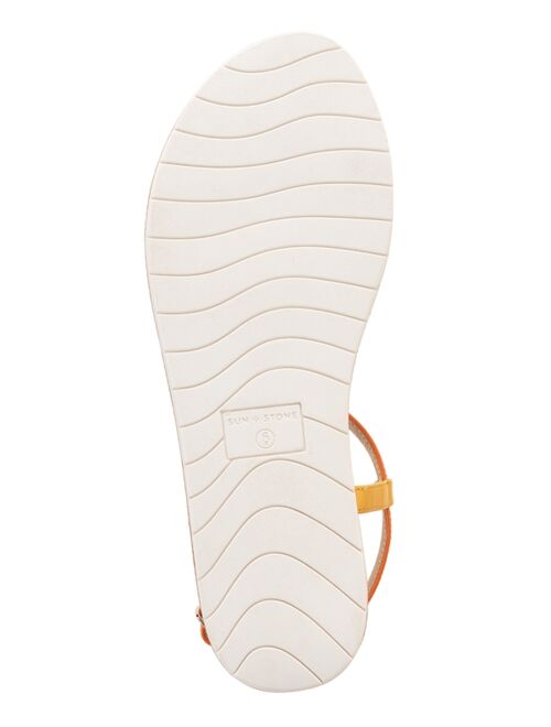 SUN + STONE Kristi T-Strap Flat Sandals, Created for Macy's