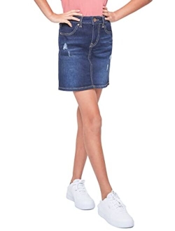 YMI Girls High-Rise Essential Denim Skirt