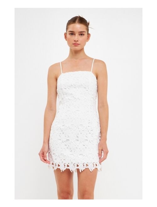 endless rose Women's Crochet Lace Bodycon Mini Dress