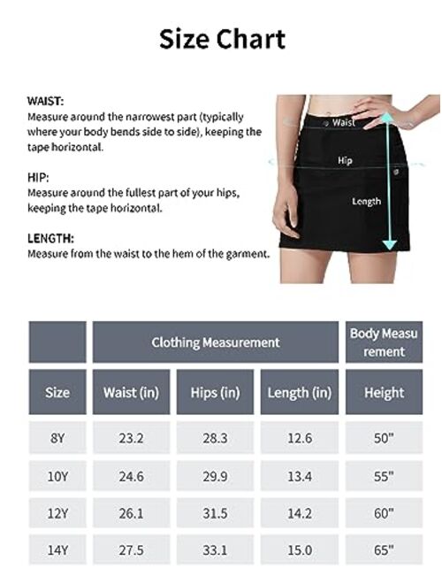 Mebius Girls Cargo Skirt Cotton Elastic High Waist A-Line Short Mini Skirt with Pockets for School Casual 8-14Y