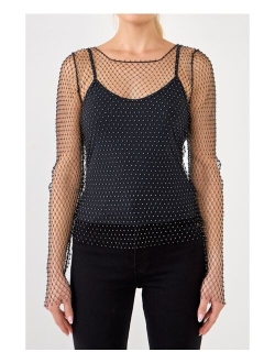 Women's Embellishment Long Sleeve Top