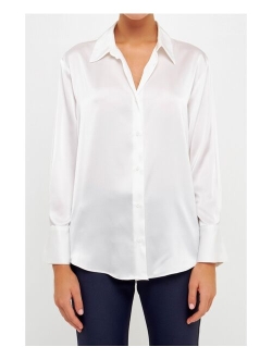 Women's Silky Button up Top