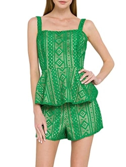 Women's Lace Peplum Top