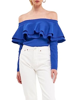 Women's Off-The-Shoulder Knit Top