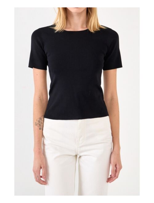 ENDLESS ROSE Women's Back Cut-out Detail Knit Top