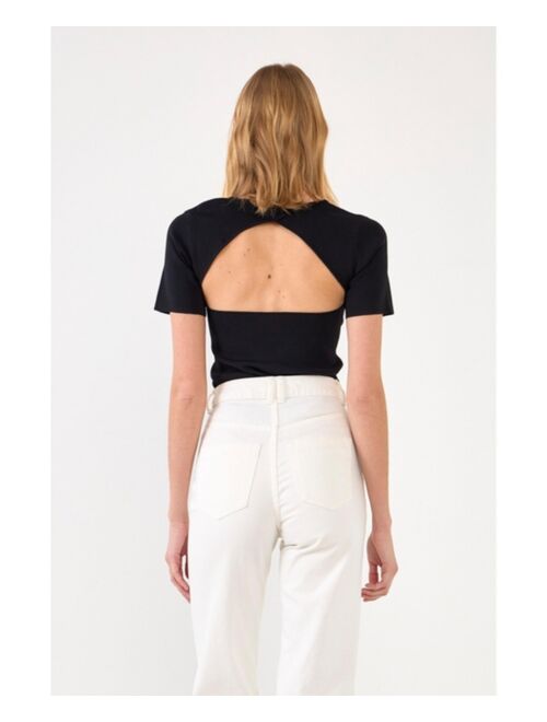 ENDLESS ROSE Women's Back Cut-out Detail Knit Top