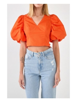 Women's Scrunchie Back Tied Top