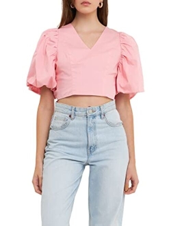 Women's Scrunchie Back Tied Top