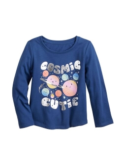 Toddler Girl Jumping Beans Long Sleeve Shirttail Graphic Tee