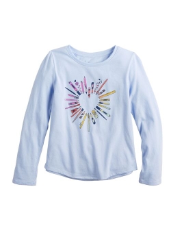 Toddler Girl Jumping Beans Long Sleeve Shirttail Graphic Tee