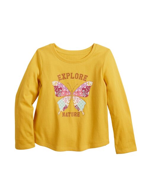 Toddler Girl Jumping Beans Long Sleeve Shirttail Graphic Tee