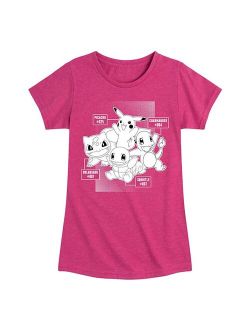 licensed character Girls 7-16 Pokemon Starter Group Graphic Tee