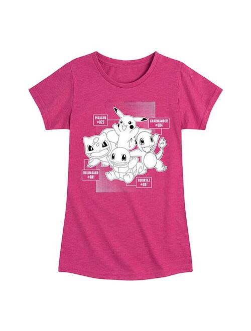 licensed character Girls 7-16 Pokemon Starter Group Graphic Tee