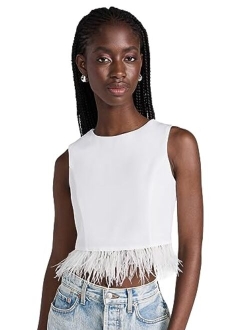 Women's Feather Trim Top