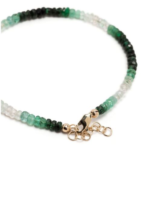 Roxanne First 9kt white gold emerald beaded bracelet