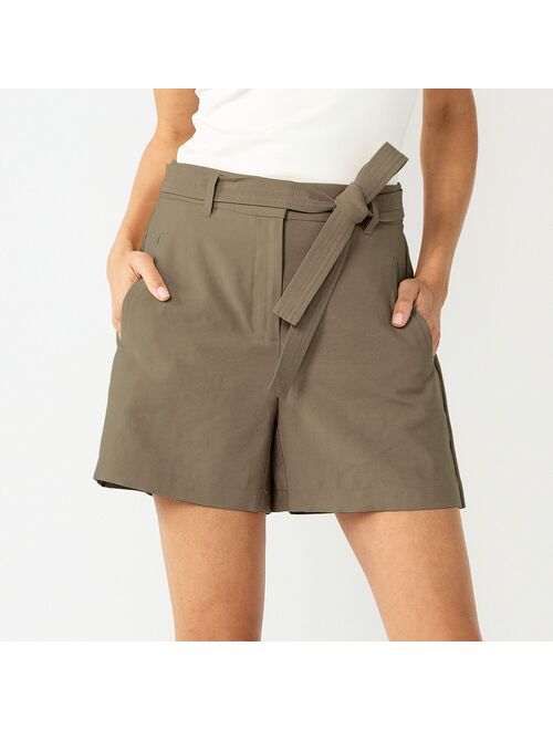 Women's Nine West Belted High-Waisted Shorts