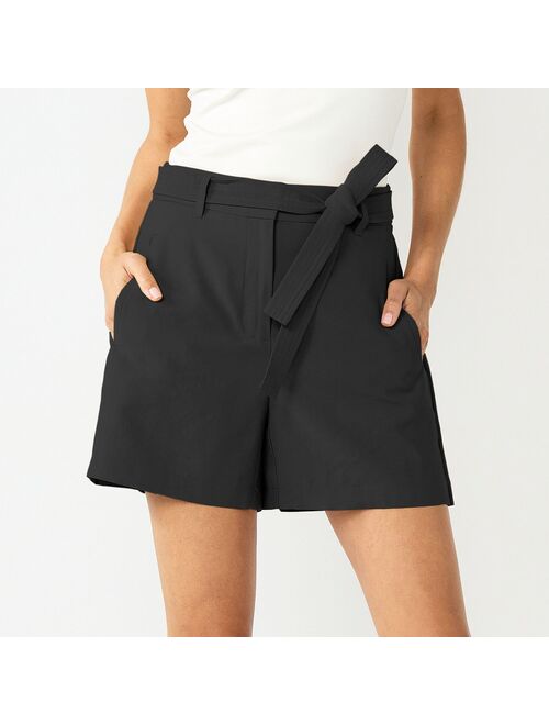 Women's Nine West Belted High-Waisted Shorts