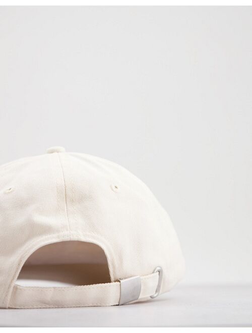 ASOS DESIGN soft baseball cap in ecru cotton