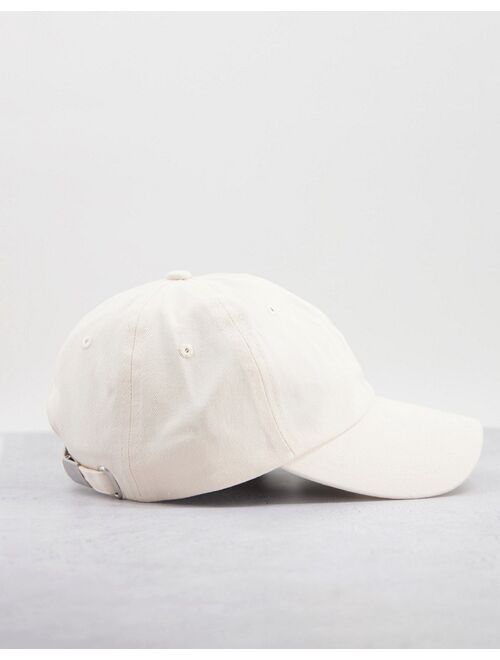 ASOS DESIGN soft baseball cap in ecru cotton