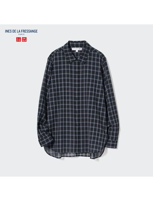 Uniqlo Cotton Sheer Checked Long-Sleeve Shirt (Ines de la Fressange)