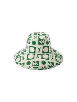 Women's Wide-Brimmed Cotton Canvas Holiday Bucket Hat