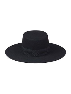Women's The Sierra Gold Wide-Brimmed Wool Boater Hat