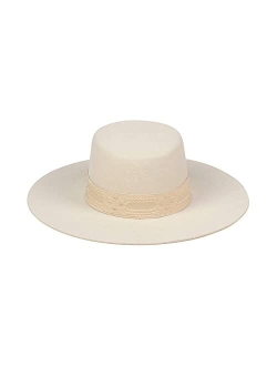 Women's The Sierra Gold Wide-Brimmed Wool Boater Hat