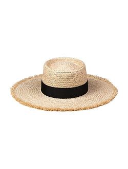 Women's Ventura Raffia Straw Wide-Brimmed Boater Hat