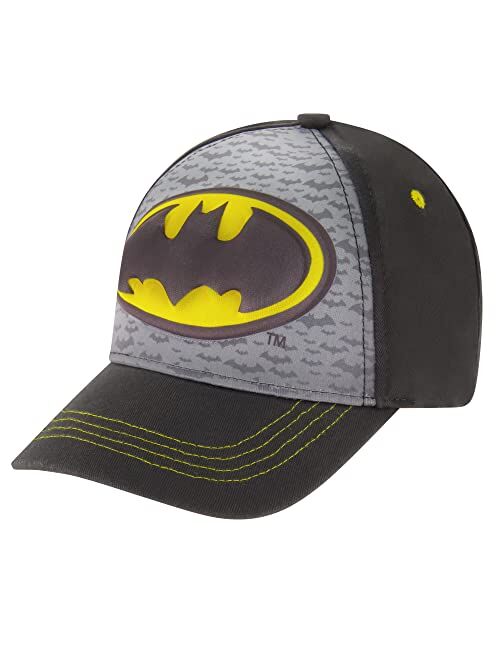 DC Comics Baseball Cap, Batman Adjustable Toddler 2-4 Or Boy Hats for Kids Ages 4-7