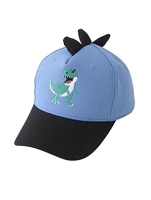 Kabake Kids Dinosaur Embroidery Baseball Cap, Adjustable Snapback Washed Distressed Vintage Retro Cotton Sun Hat for Boys Girls