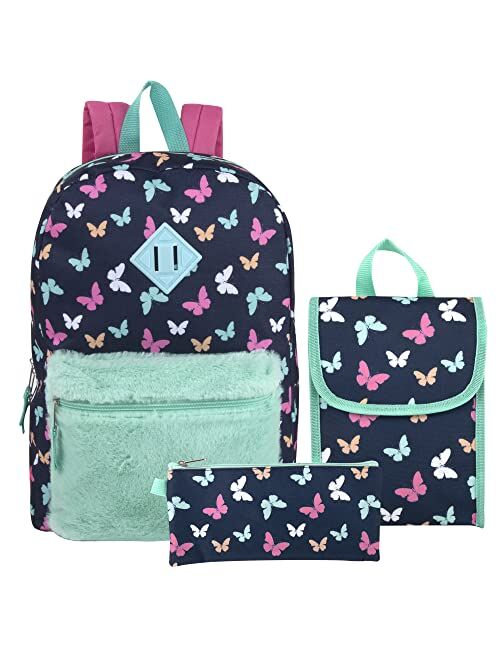 Trail maker Backpack with Lunch Box and Pencil Case for Girls and Boys, 17 Inch Backpacks for Kids for School