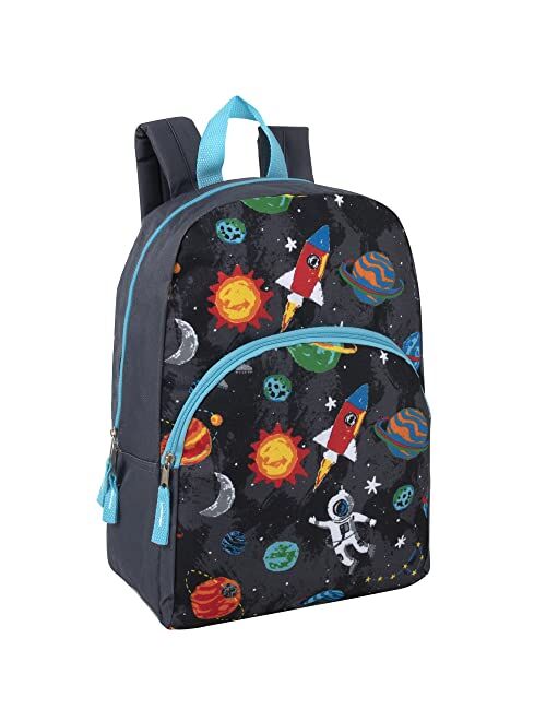 Trail maker 15 Inch Backpack for Boys Girls, Kids Backpacks for Preschool, Kindergarten, Elementary with Adjustable Padded Straps