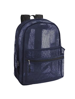 Trail Maker Transparent Mesh Backpacks for School Kids, Beach, Travel - Mesh See Through Backpack with Padded Straps Large