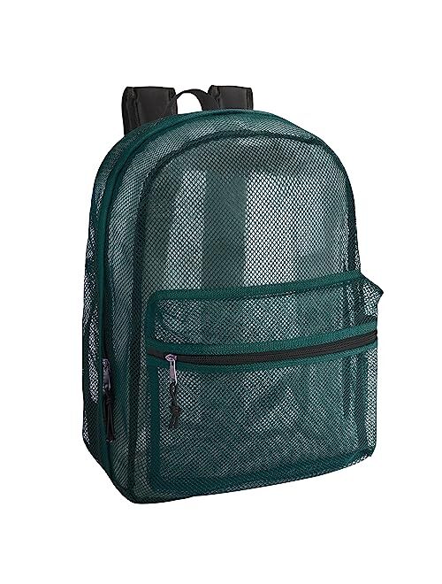 Trail Maker Transparent Mesh Backpacks for School Kids, Beach, Travel - Mesh See Through Backpack with Padded Straps Large