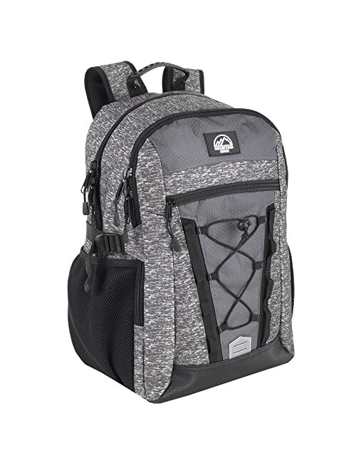 Trail Maker Reflective Dual Compartment Laptop Travel Backpack with Compression Straps, Side Pockets