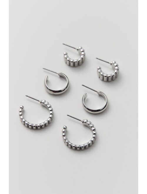 Textured Mini Hoop Earring Set