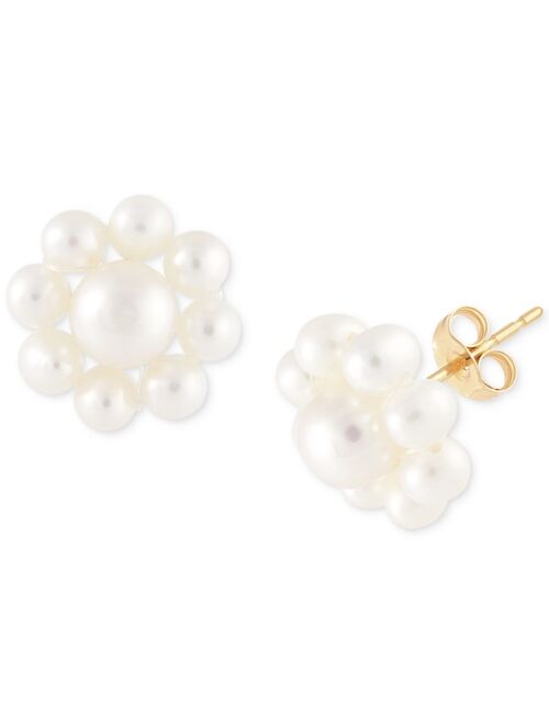 Macy's Cultured Freshwater Pearl (2-3/4 - 4-1/2mm) Flower Stud Earrings in 14K Gold