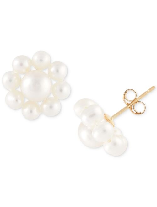 Macy's Cultured Freshwater Pearl (2-3/4 - 4-1/2mm) Flower Stud Earrings in 14K Gold