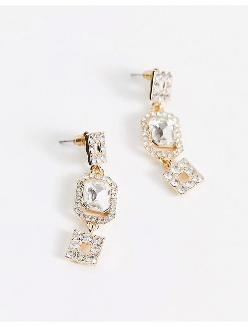 True Decadence opal crystal drop earrings in gold