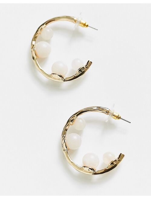 Petit Moments gold plated beaded hoop earrings in gold