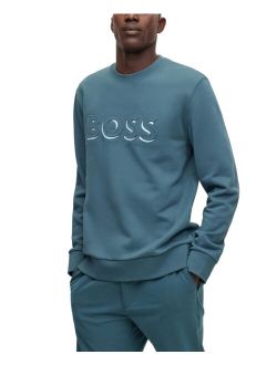 BOSS by Hugo Boss Men's Embossed and Printed Logo Cotton Sweatshirt