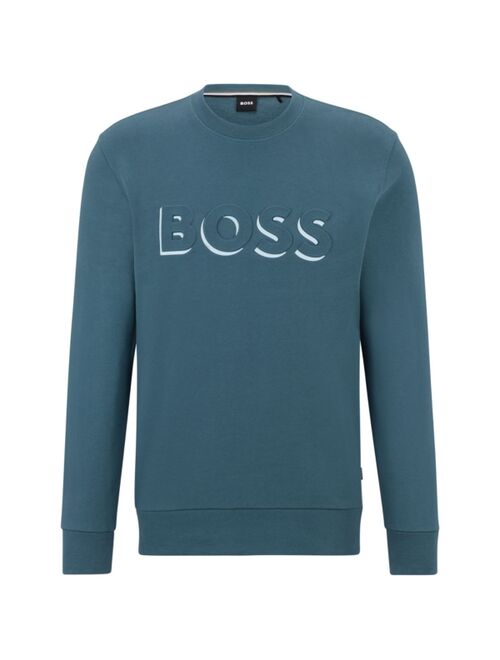 BOSS by Hugo Boss Men's Embossed and Printed Logo Cotton Sweatshirt