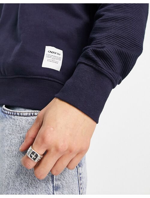 New Look raglan sleeve crew neck sweatshirt in navy