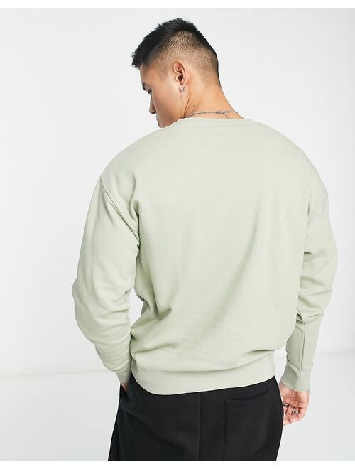 New Look rose embroidered sweatshirt in sage