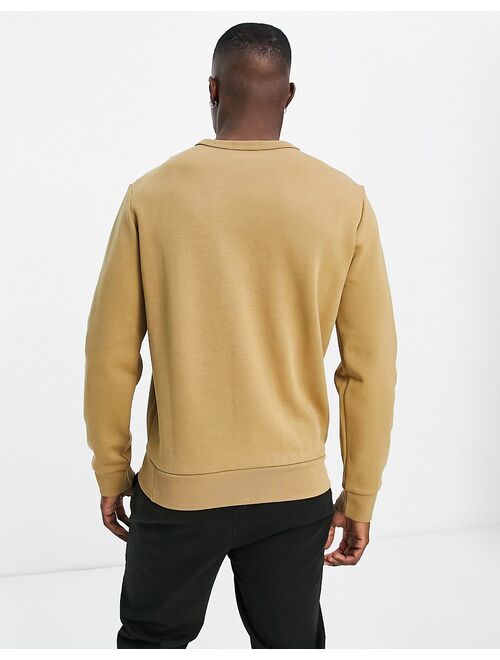 Polo Ralph Lauren central icon logo double knit sweatshirt in khaki tan