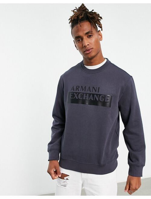 Armani Exchange box logo sweatshirt in gray